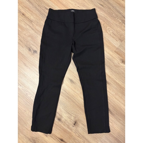 Express Pants - Express Womens Black Ponte Knit Skinny Ankle Pants High Rise Pull On Size S